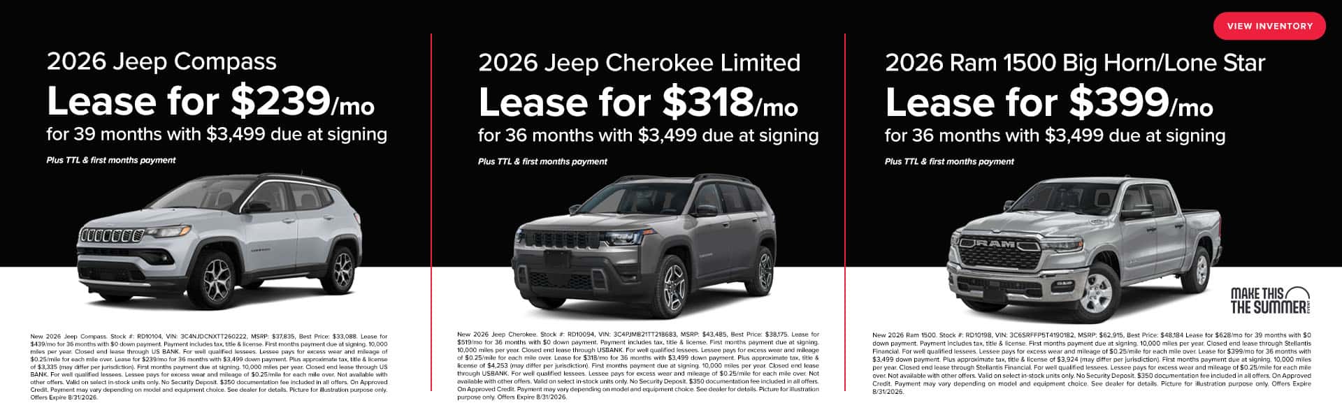 August Lease Offers