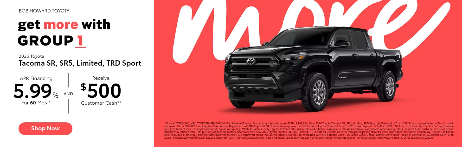 Tacoma SR, SR5, Limited, TRD Sport