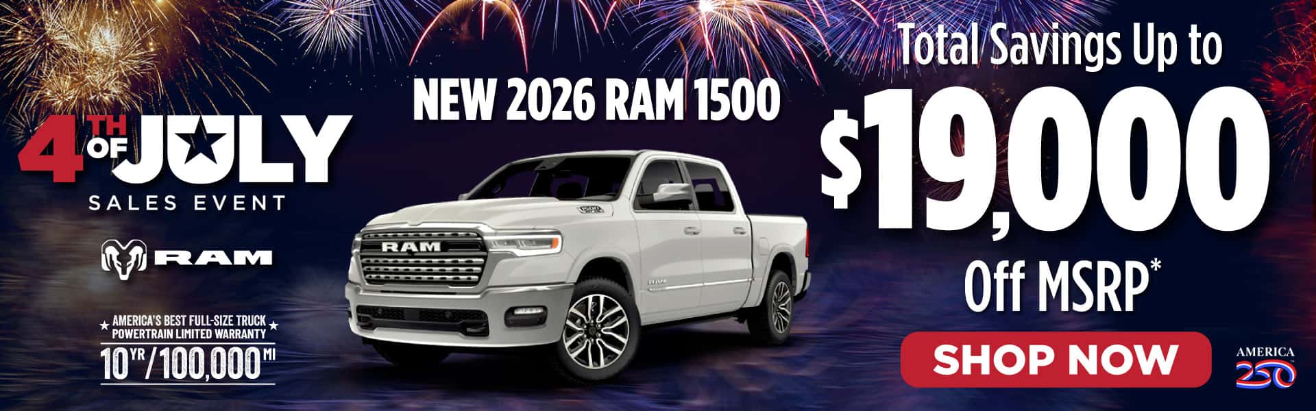 New 2026 Ram 1500 Total Savings Up to $19,000 Off MSRP*