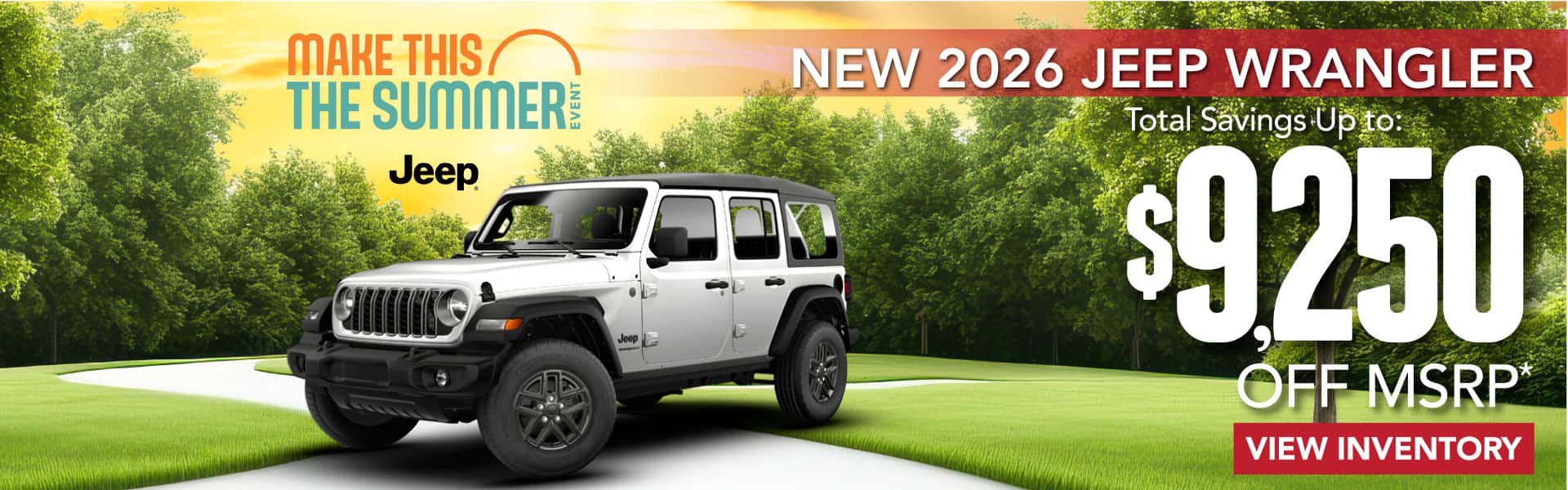 New 2026 Jeep Wrangler Total Savings Up to $9,250 Off MSRP*