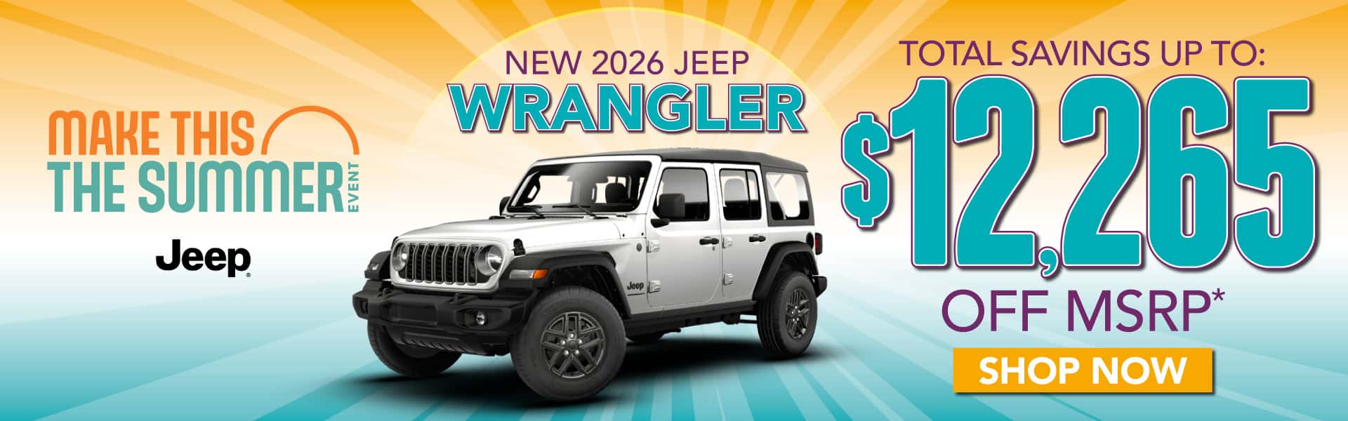 New 2026 Jeep Wrangler Total Savings Up to $12,265 Off MSRP*