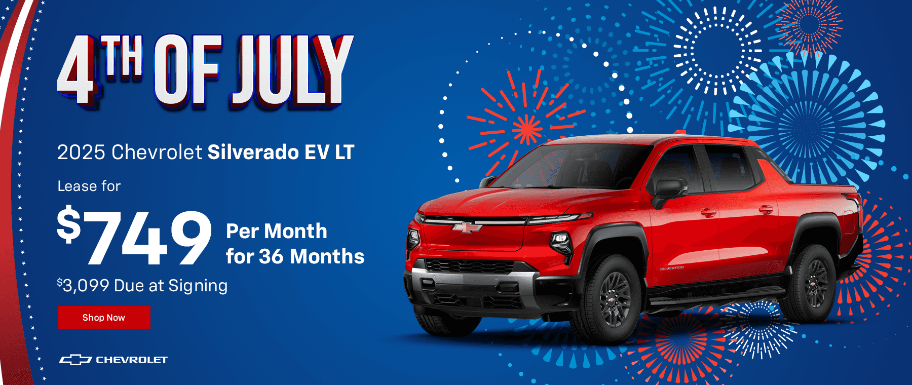 2025 Chevrolet Silverado EV Lease for $749/mo for 36 months $3,099 due at signing