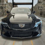 2026 Cadillac CT4 V-Series Blackwing parked in front of Covert Cadillac Bee Cave showroom in Austin, Texas