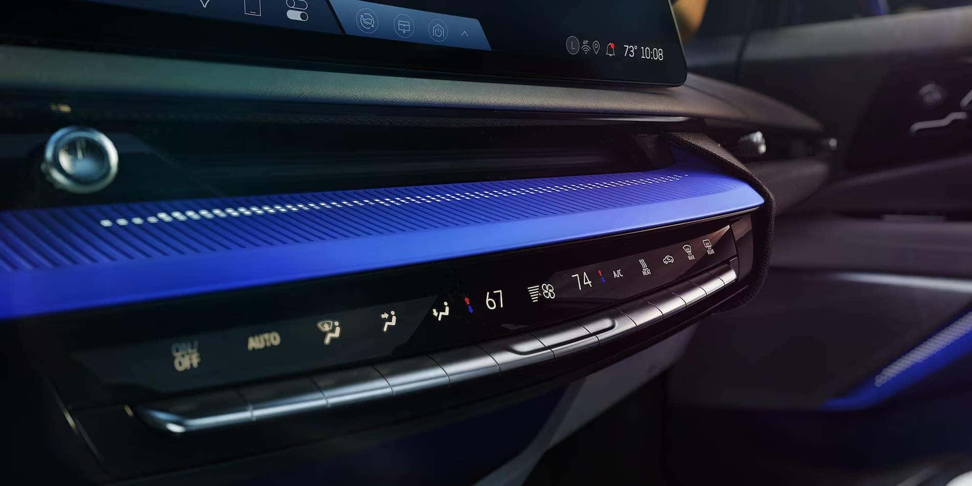 2027 Cadillac OPTIQ climate control panel, which the cabin air filter serves