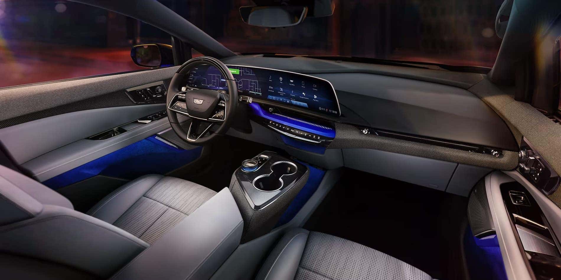2027 Cadillac OPTIQ driver cockpit and 33-inch Horizon Display