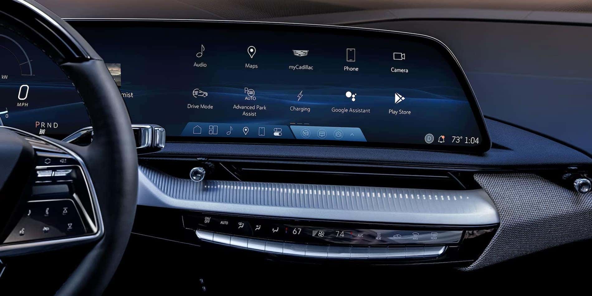 2027 Cadillac OPTIQ Google built-in navigation on the 33-inch Horizon Display