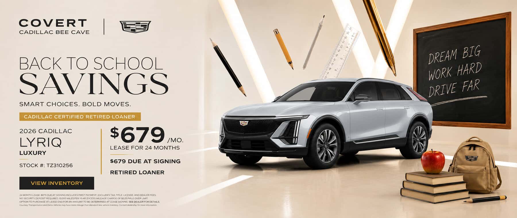 Covert Cadillac Bee Cave - Back to School Savings
