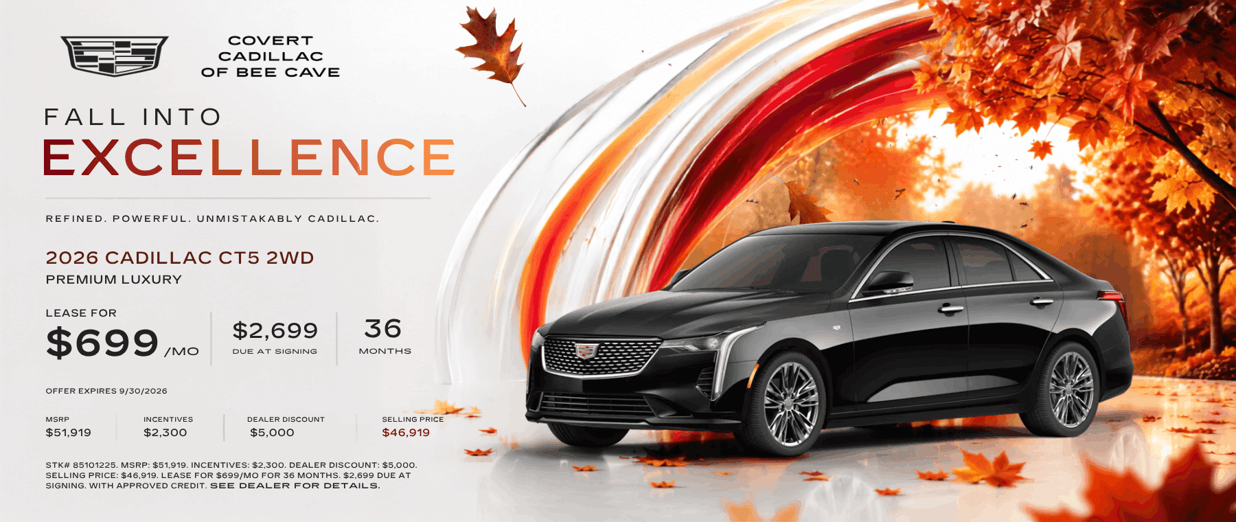 Covert Bee Cave Cadillac CT5 September Specials