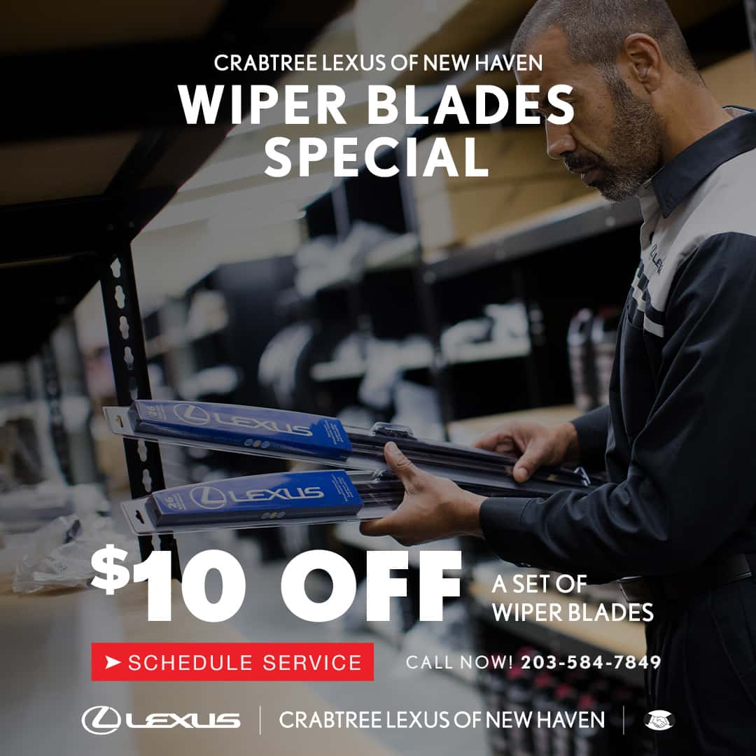 Save $10 on a new set of wiper blades with Crabtree Lexus.