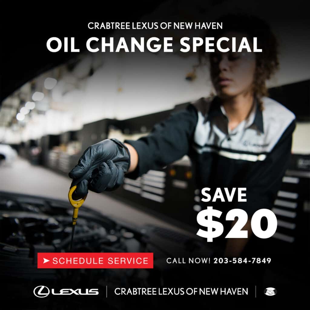 Save on the essentials with $20 off your next oil change at Crabtree Lexus in East Haven, CT. 