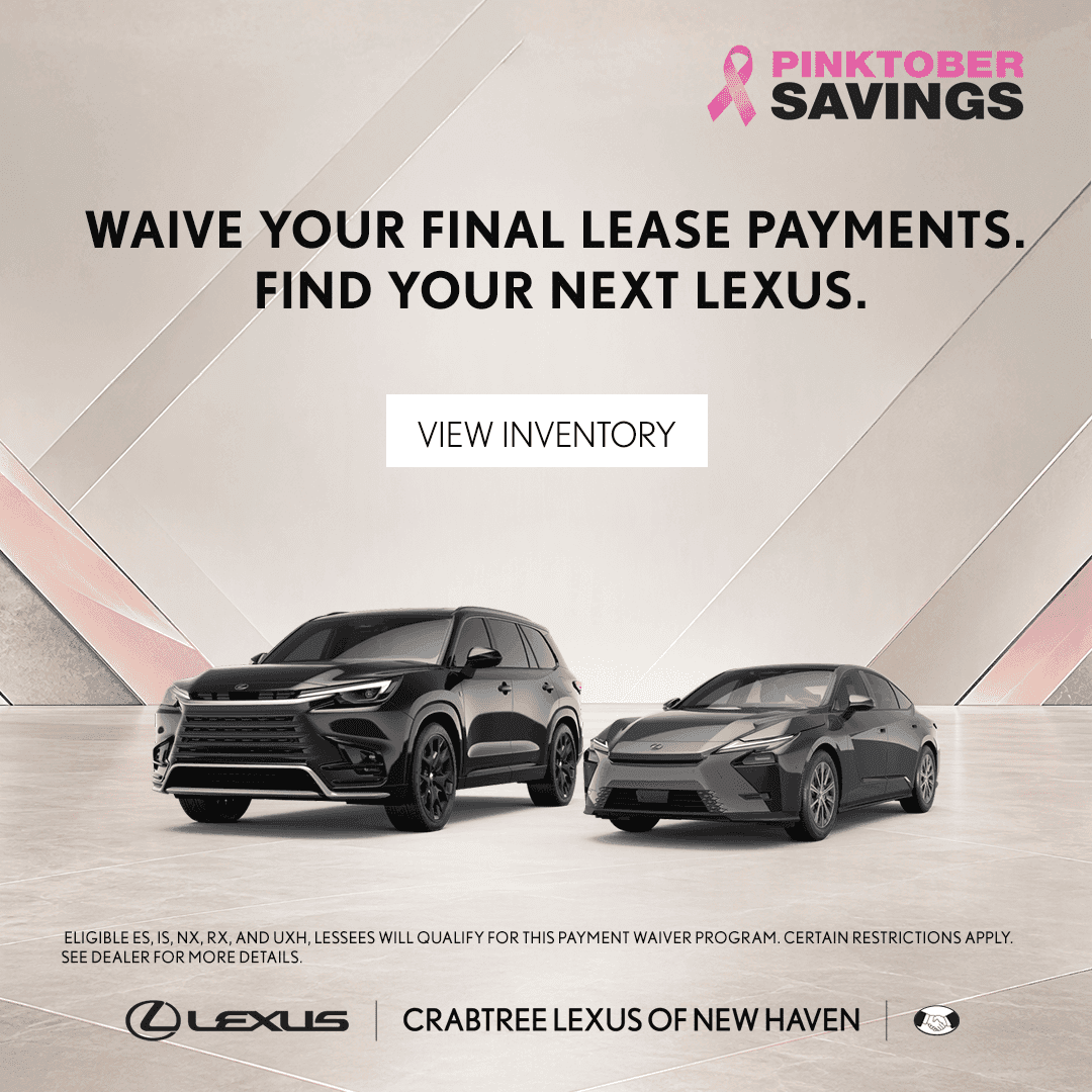 Waive up to 6 of your final lease payments and upgrade to a new Lexus at Crabtree Lexus. 