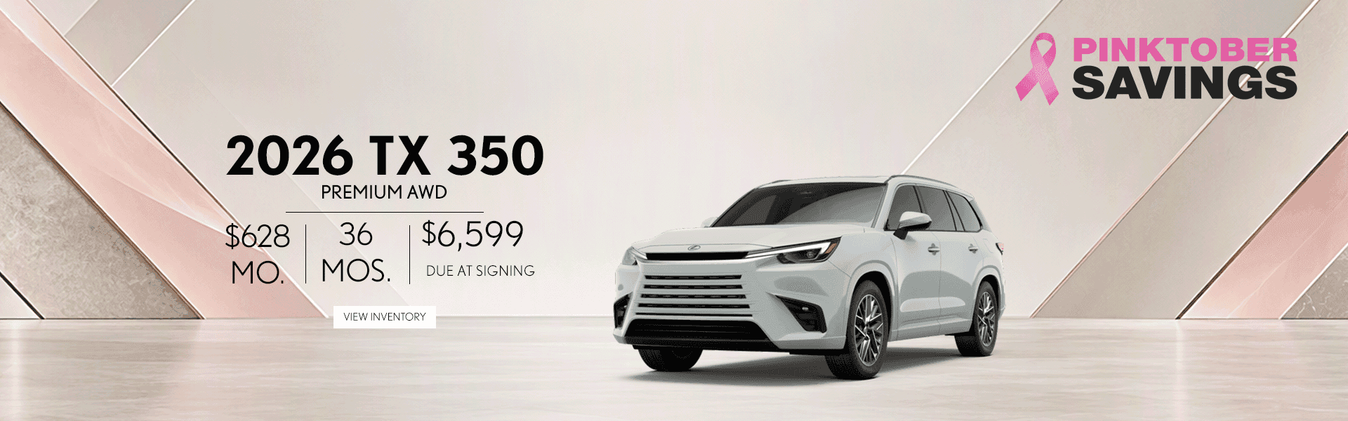 Lease the Lexus TX for $628 per month for 36 months at Crabtree Lexus.