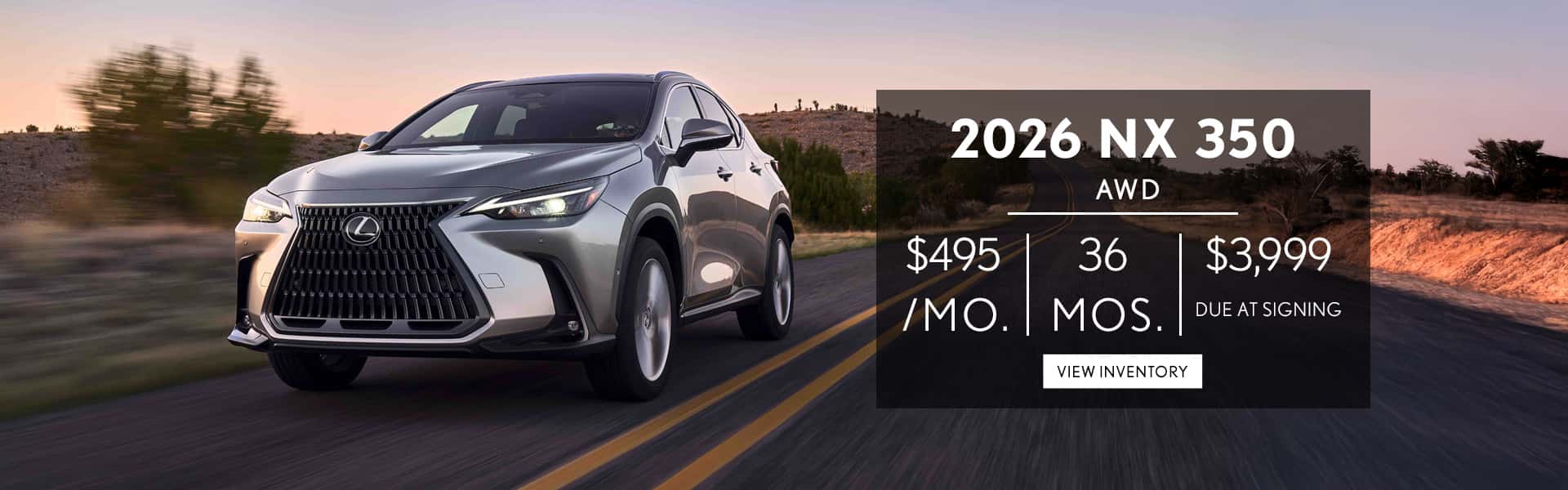 Lease the 2026 Lexus NX for $495 per month.