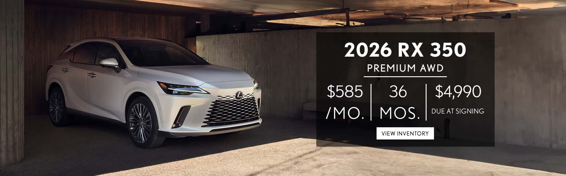 Lease the 2026 Lexus RX 350 for $585 per month.