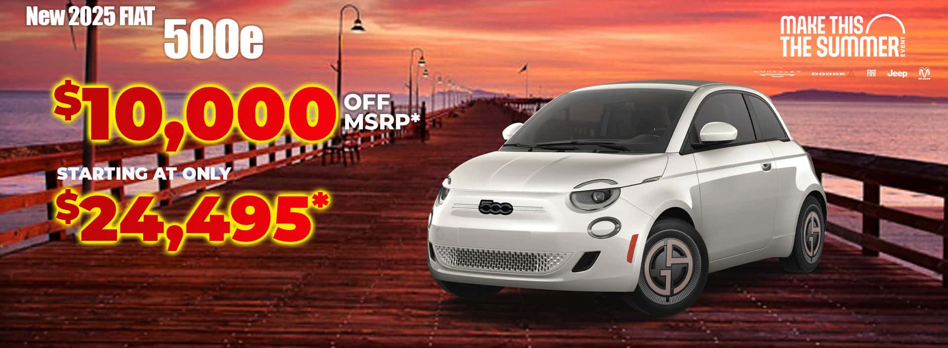 New 2025 FIAT 500e $10,000 OFF MSRP* STARTING AT ONLY $24,495*