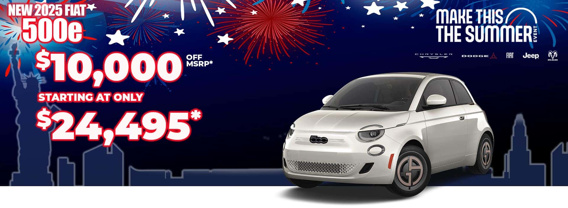 New 2025 FIAT 500e $10,000 OFF MSRP* STARTING AT ONLY $24,495*