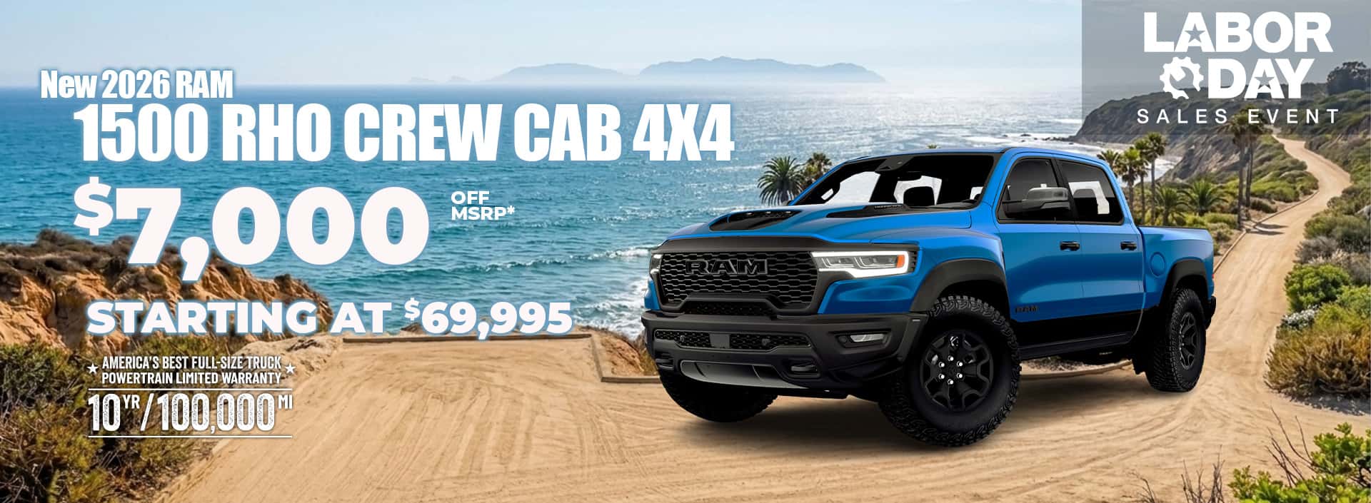 1. New 2026 RAM 1500 RHO CREW CAB 4X4 $7,000 OFF MSRP STARTING AT $69,995
