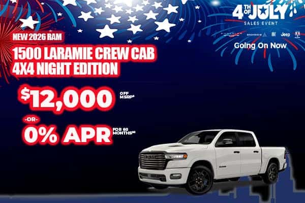 New 2026 RAM 1500 LARAMIE CREW CAB 4X4 NIGHT EDITION