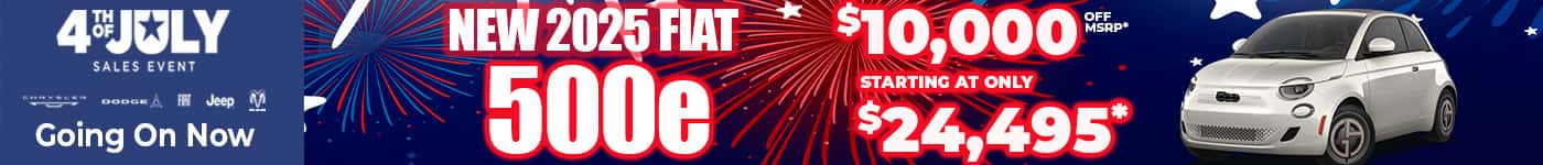 New 2025 FIAT 500e $10,000 OFF MSRP* STARTING AT ONLY $24,495*