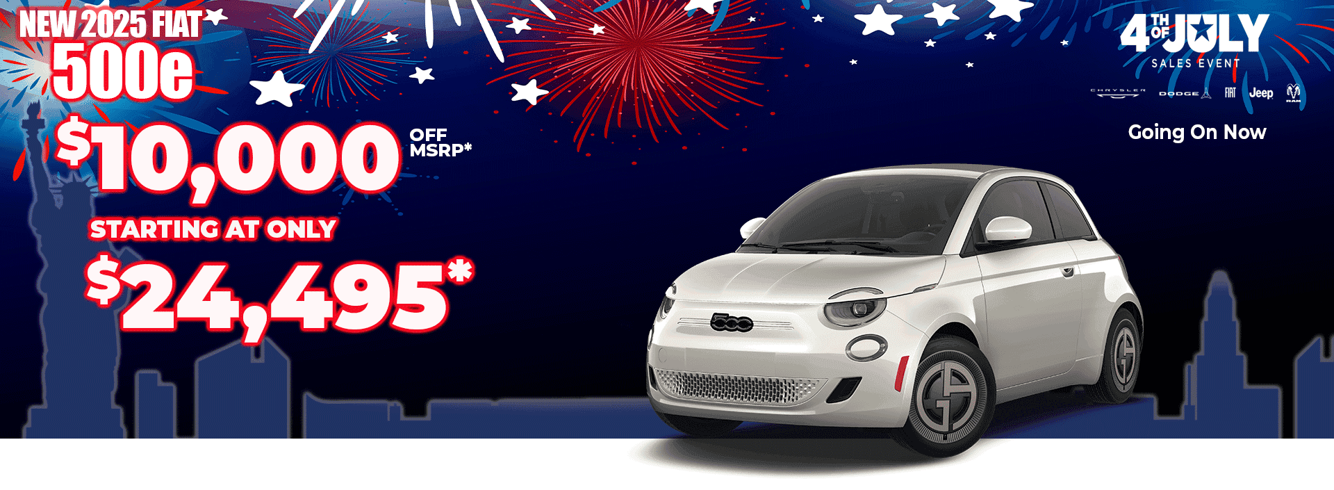 New 2025 FIAT 500e $10,000 OFF MSRP* STARTING AT ONLY $24,495*