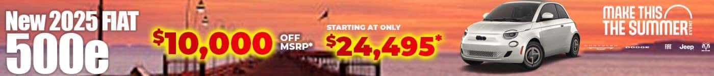 New 2025 FIAT 500e $10,000 OFF MSRP* STARTING AT ONLY $24,495*