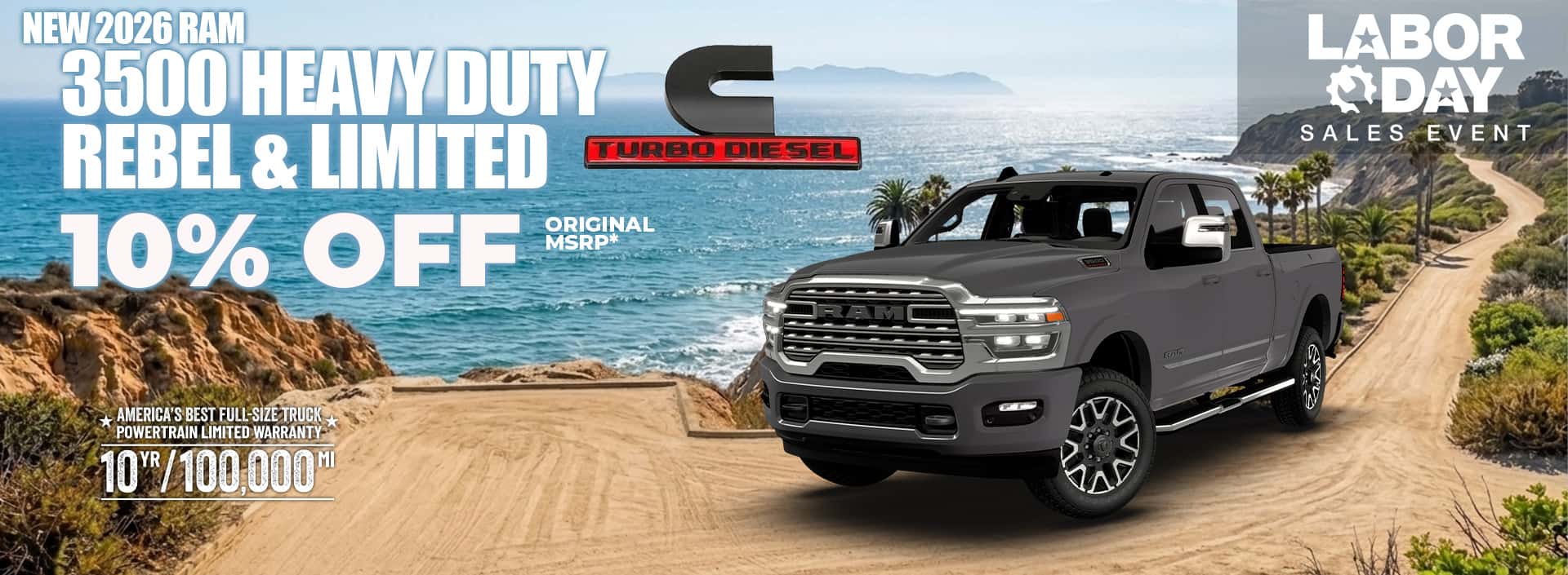 5. New 2026 RAM 3500 HEAVY DUTY REBEL & LIMITED 10% OFF ORIGINAL MSRP*