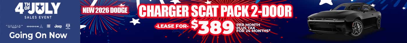 New 2026 Dodge CHARGER SCAT PACK 2-DOOR LEASE FOR $389 plus tax for 24 MONTHS*