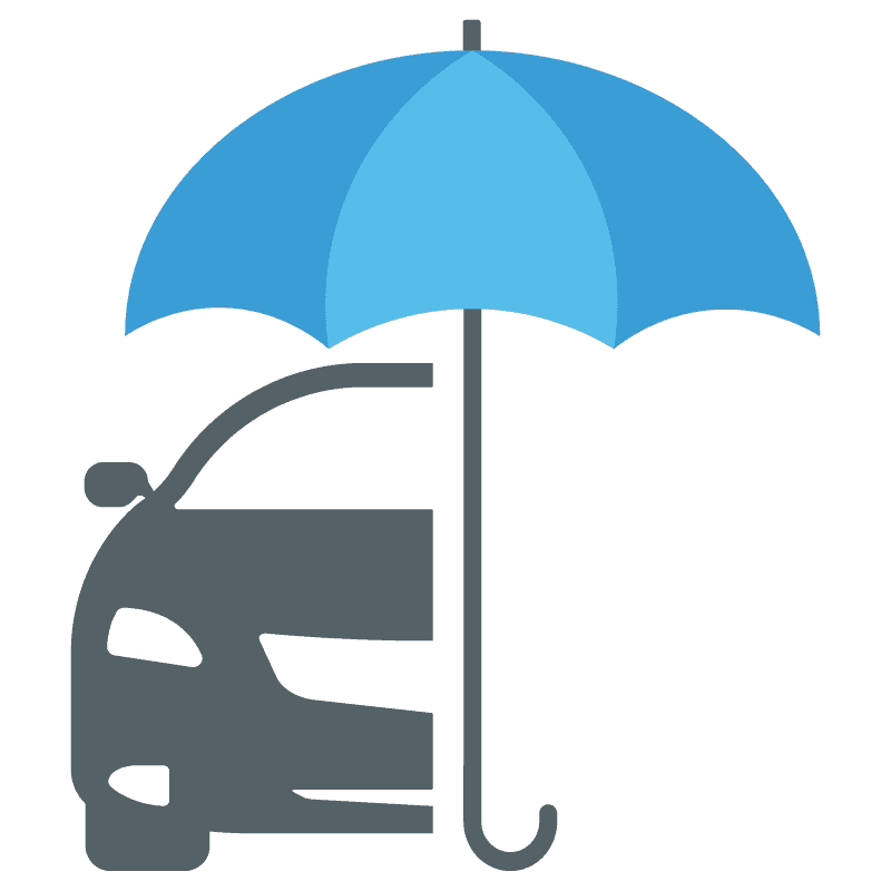 car with umbrella icon