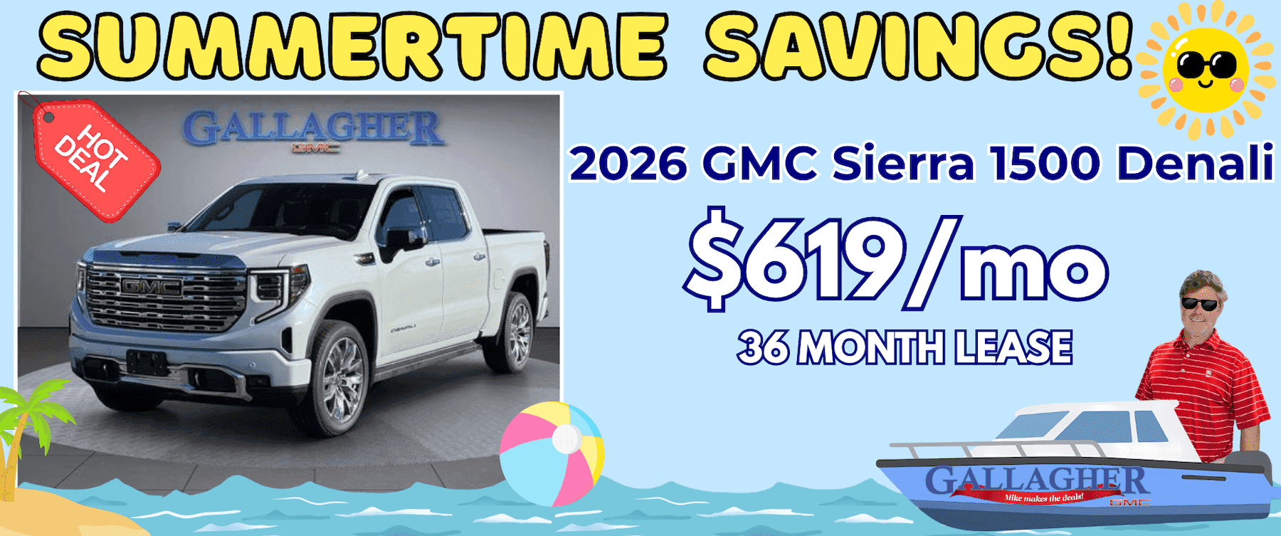 2026 GMC Sierra 1500 Denali $619/mo. 36 mo. lease