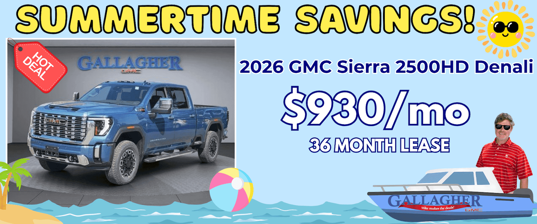 2026 GMC Sierra 2500 HD Denali $930/mo. 36 mo. lease