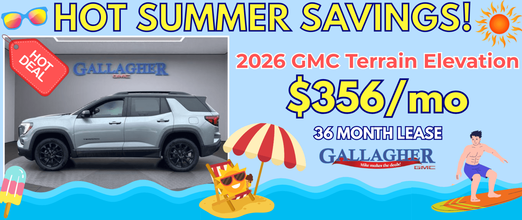 2026 GMC Terrain Elevation $356 / month 36 month lease