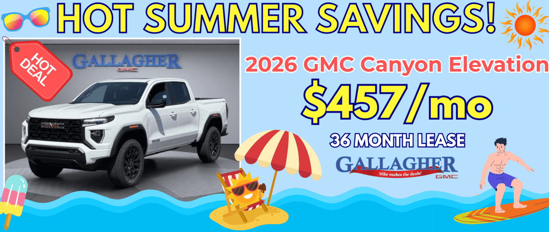 2026 GMC Canyon Elevation $457 / Month 36 month lease