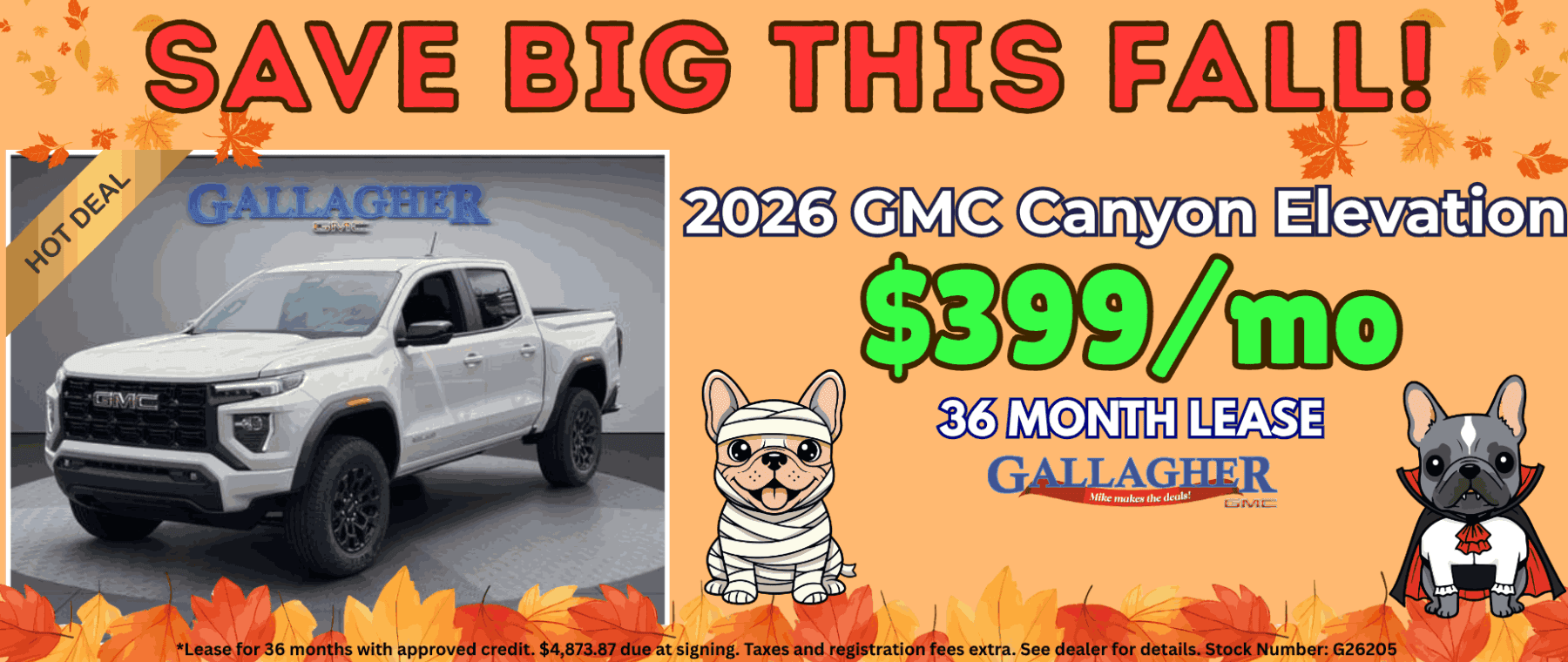 2026 GMC Canyon Elevation $399/mo 36 month lease