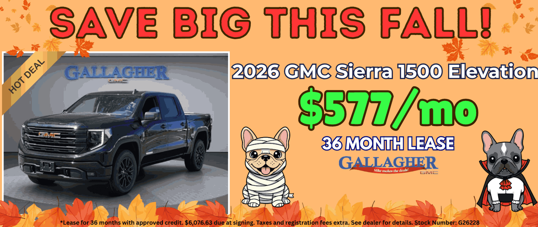 2026 GMC Sierra Elevation $577/mo 36 month lease