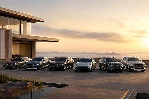 Genesis luxury lifestyle vehicle on a scenic drive