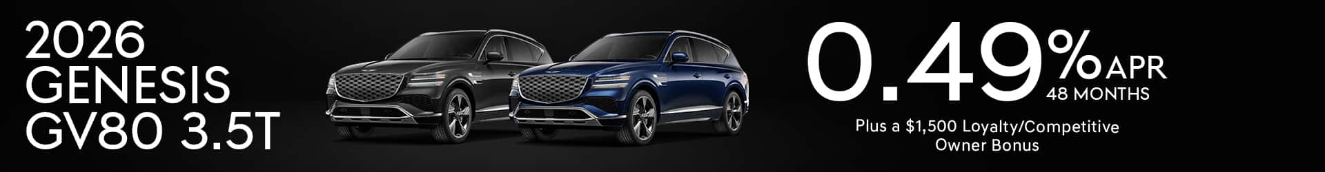 0.49% APR on select 2026 Genesis models