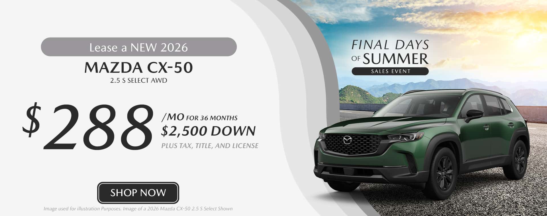 2026 CX-50 Lease Slide