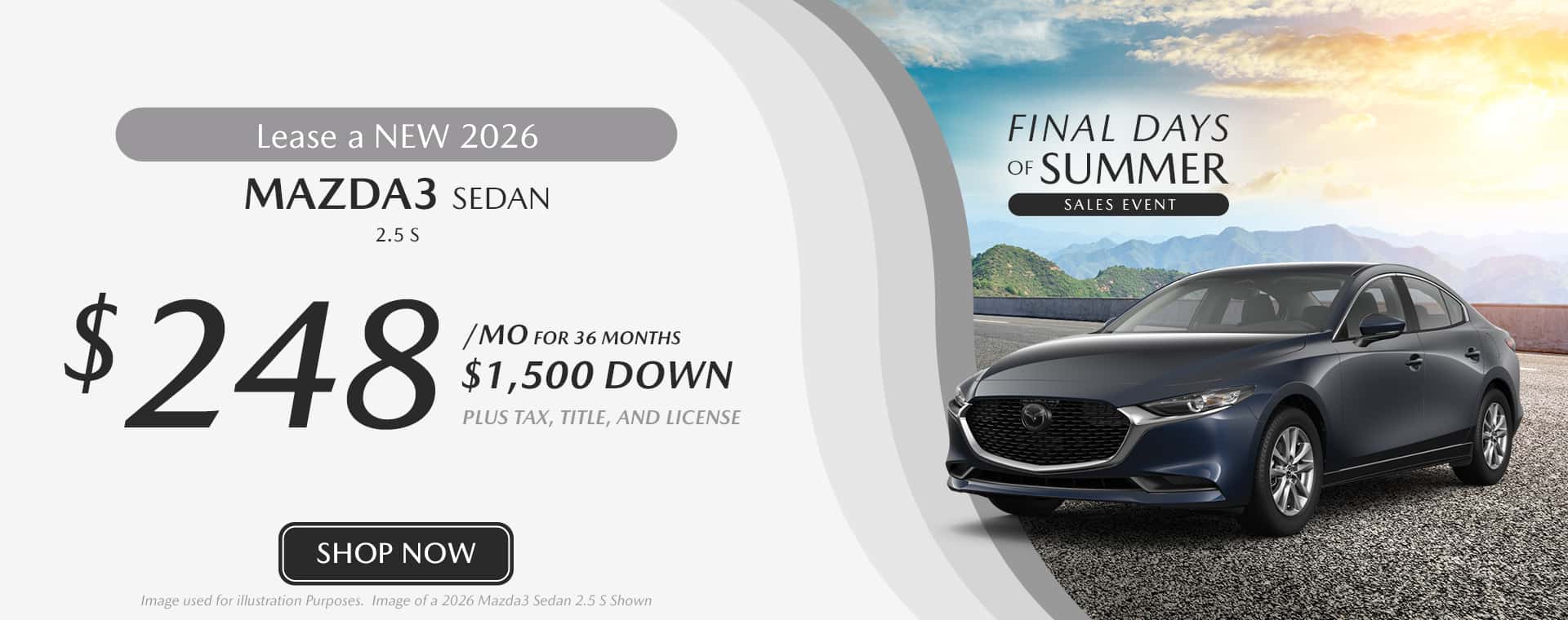 2026 Mazda3 Lease Slide