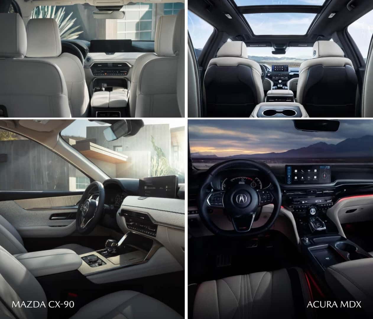 Mazda CX-90 vs. Acura MDX: Dimensions