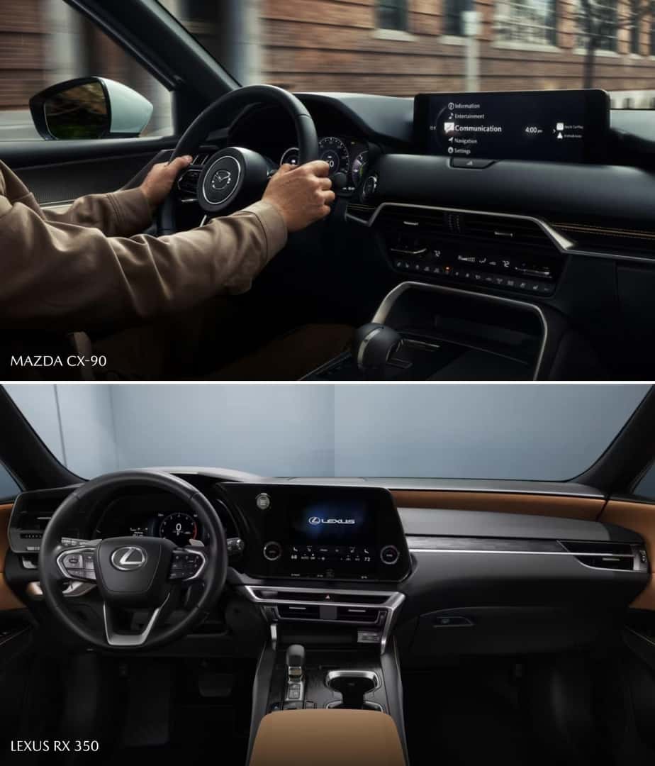 2025 Mazda CX-90 vs. 2025 Lexus RX 350 Interior
