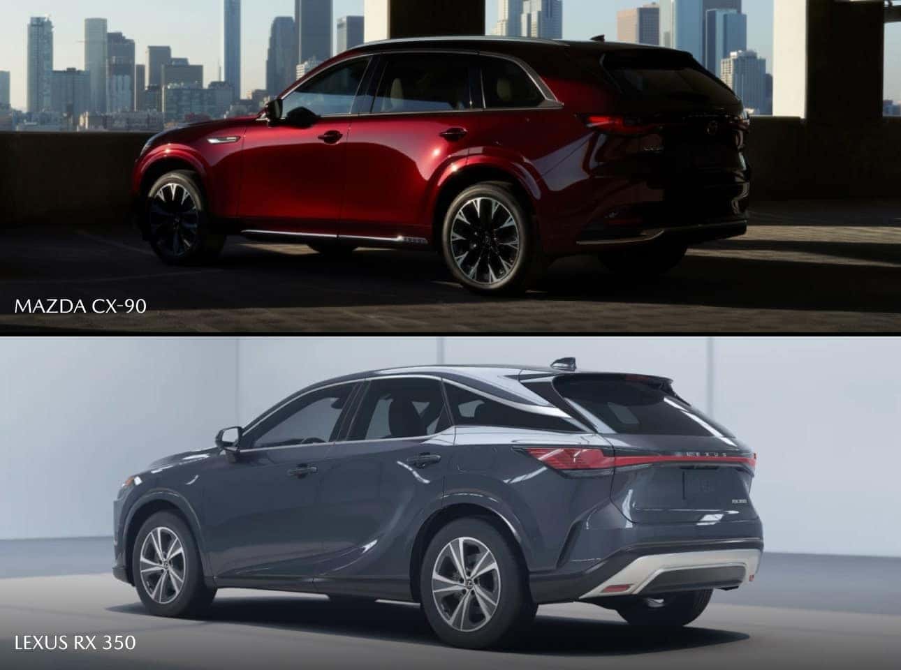 Mazda CX-90 vs. Lexus RX 350 Dimensions