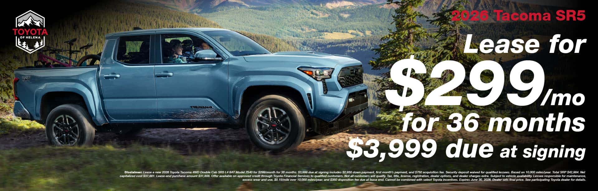 2026 Tacoma Lease Offer - Toyota of Helena