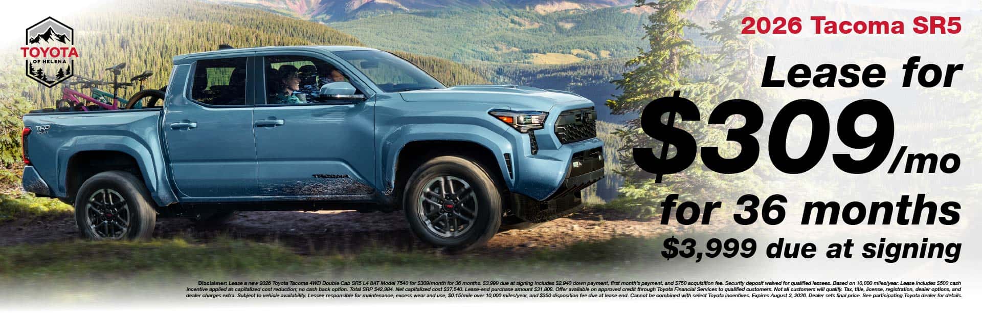 2026 Tacoma Lease Offer - Toyota of Helena