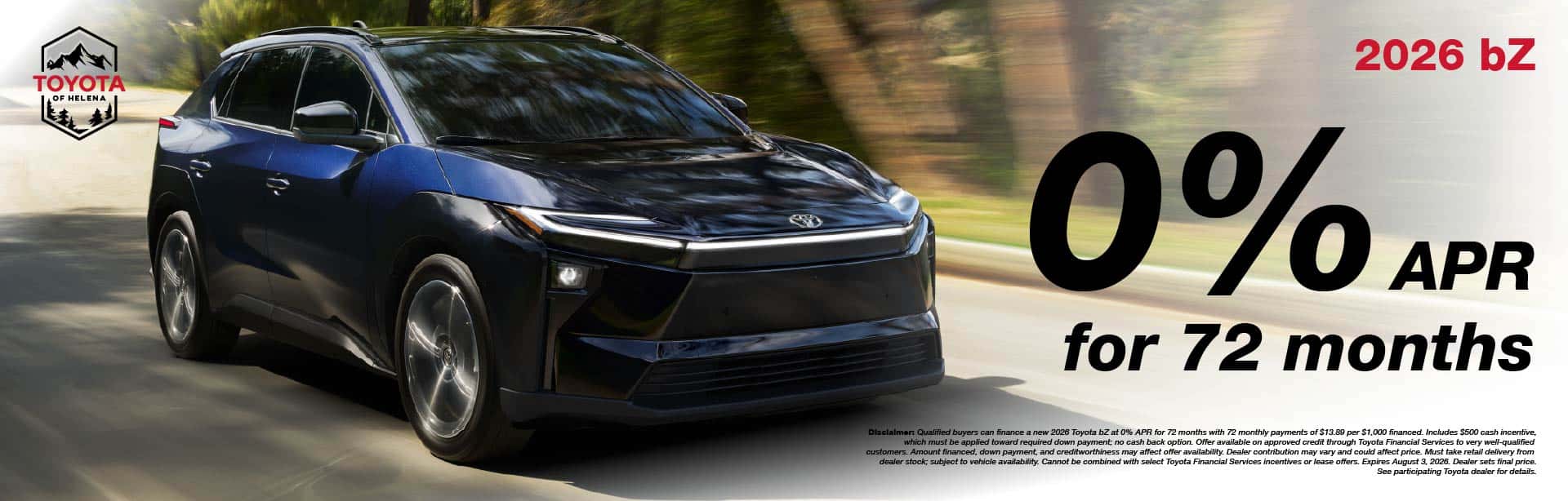 2026 BZ APR Offer - Toyota of Helena