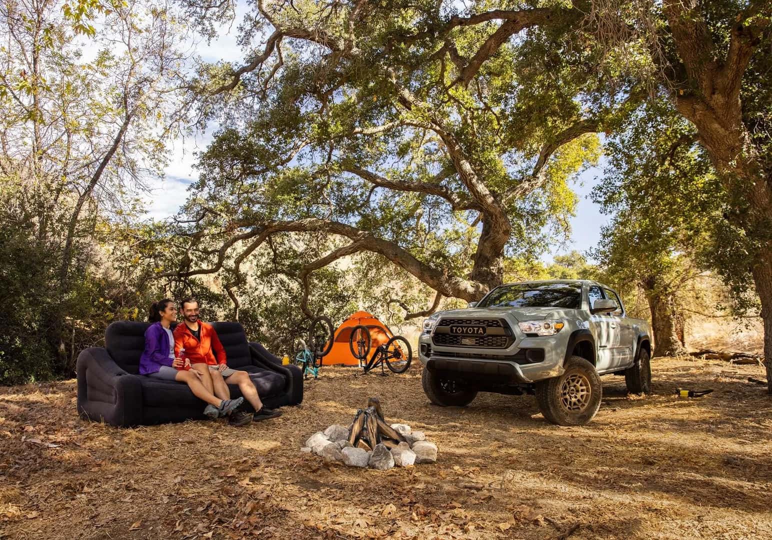 2022 Toyota Tacoma parked at campsite