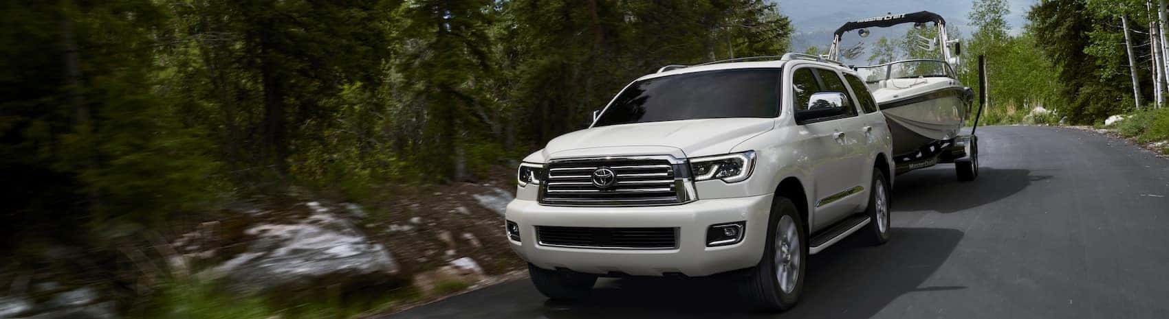 2022 Toyota Sequoia towing boat