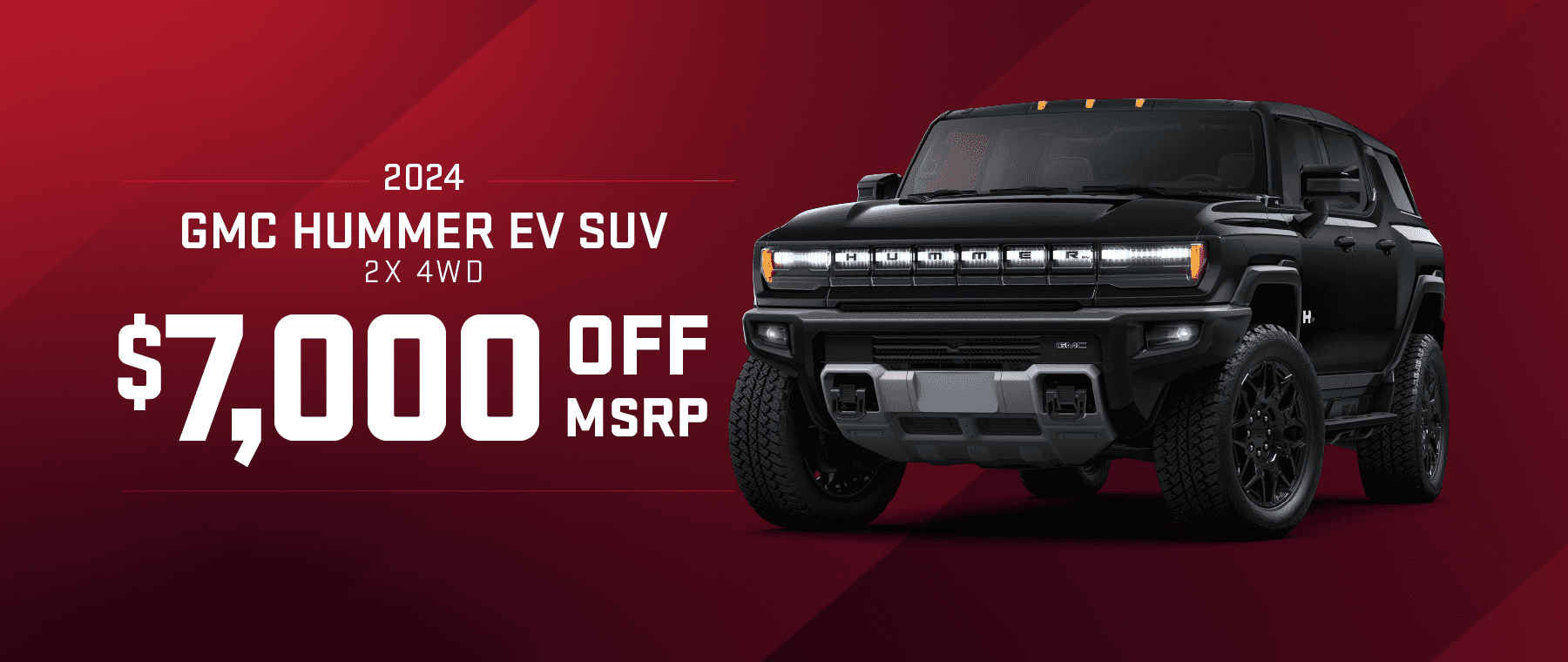 2024 GMC Hummer EV SUV 2X 4WD: Get $7,000 off MSRP -