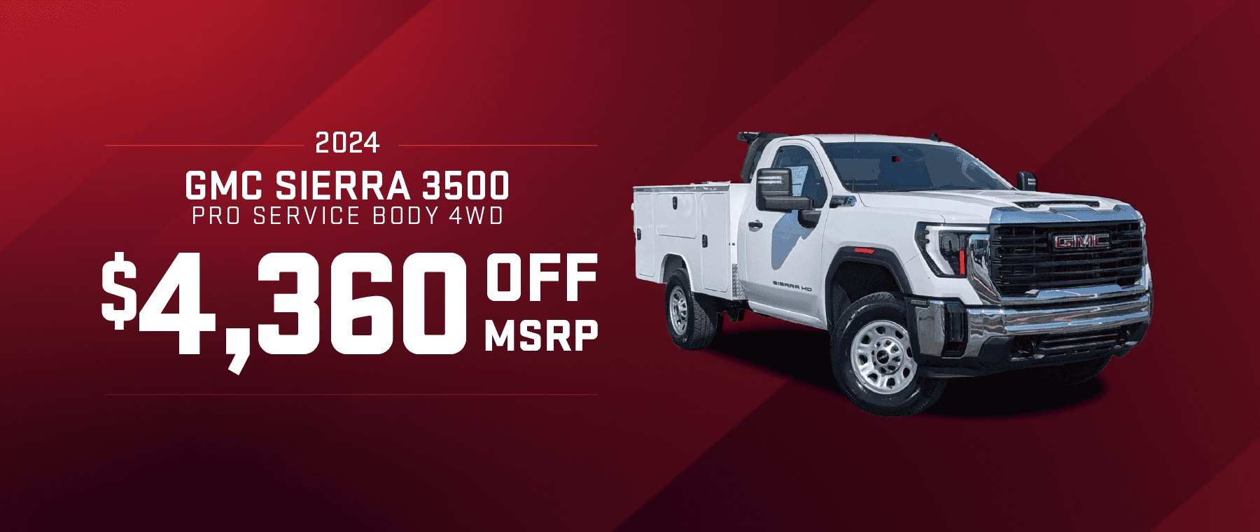 2024 GMC Sierra 3500 Pro Service Body 4WD: Get $4,360 off MSRP -