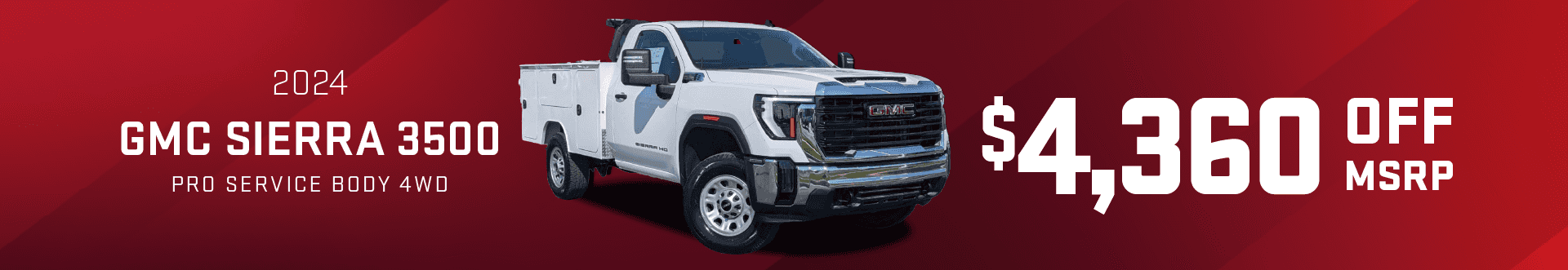 2024 GMC Sierra 3500 Pro Service Body 4WD: Get $4,360 off MSRP -
