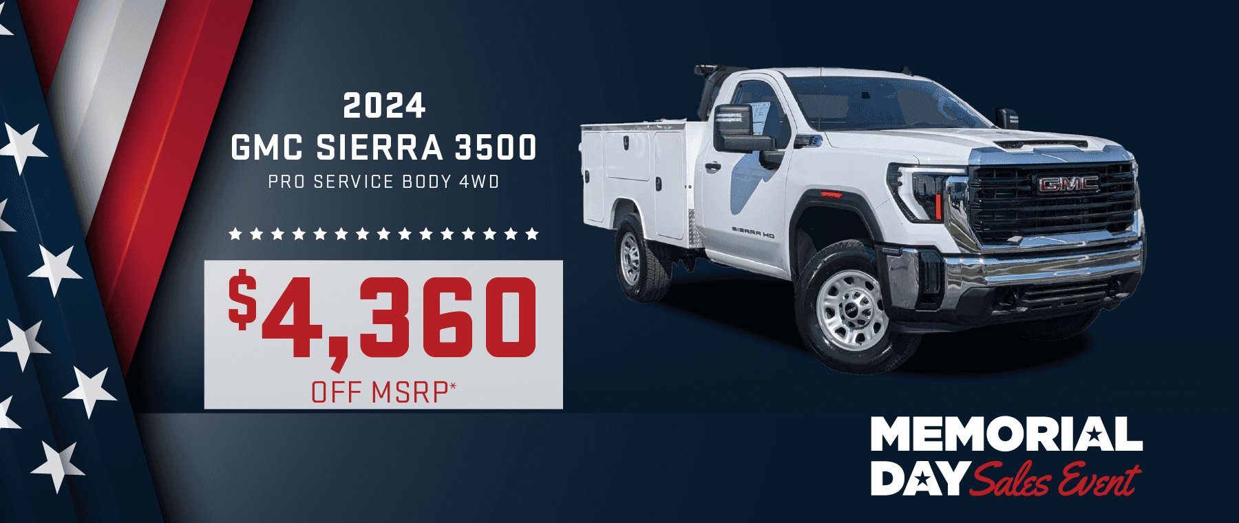 2024 GMC Sierra 3500 Pro Srevice Body 4WD: Get $4,360 off MSRP